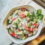 Cucumber Tomato Tahini Salad