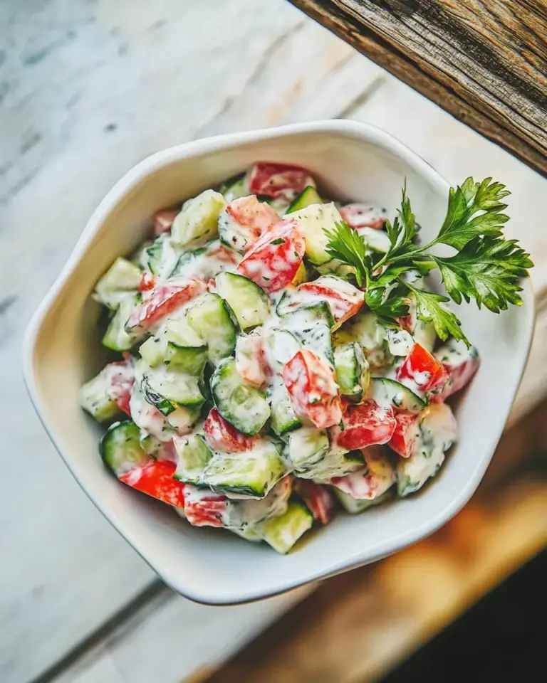 Cucumber Tomato Tahini Salad