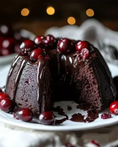 Dark Chocolate Cranberry Bundt Cake