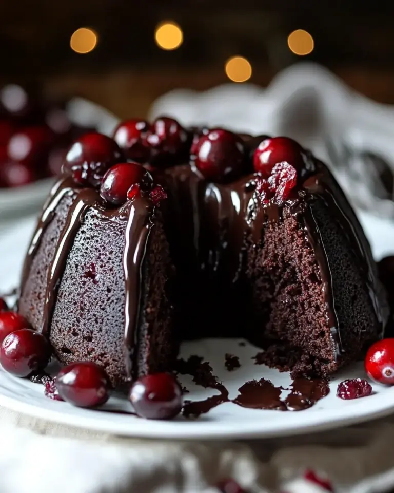 Dark Chocolate Cranberry Bundt Cake