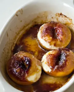 Easy Baked Peaches with Yoghurt Amaretto