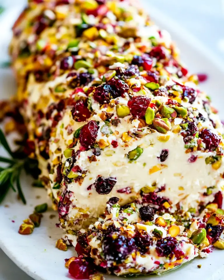 Easy Cranberry Pistachio Cheese Log
