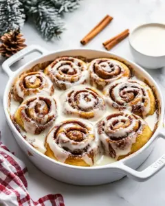 Easy Fluffy Eggnog Cinnamon Rolls