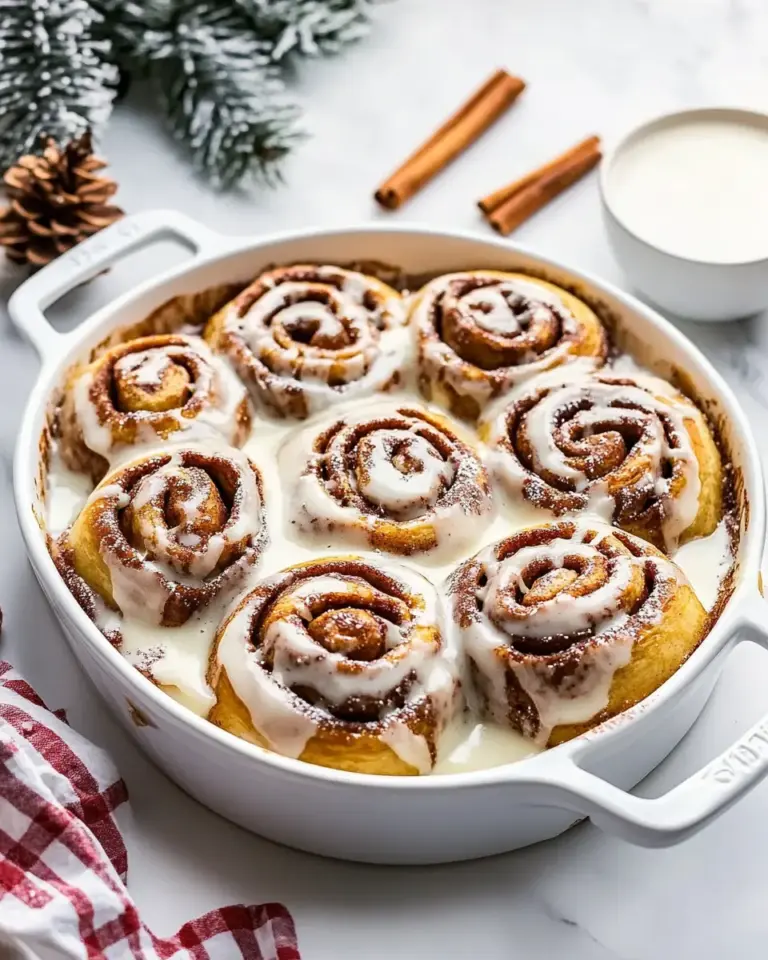 Easy Fluffy Eggnog Cinnamon Rolls