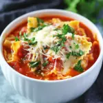 Easy Slow Cooker Lasagna Soup