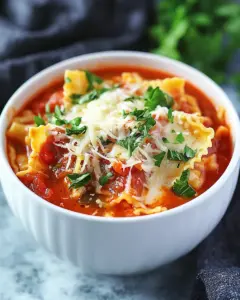 Easy Slow Cooker Lasagna Soup