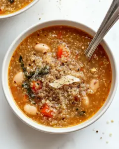 Fire Roasted Quinoa White Bean Soup