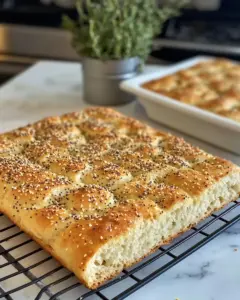 Focaccia Bread With Everything Bagel Seasoning
