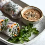 Fresh Sesame Soba Spring Rolls with Almond Butter Dipping Sauce