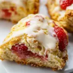 Fresh Strawberry Scones with Lemon Glaze