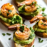 Garlic Shrimp and Avocado Crostini