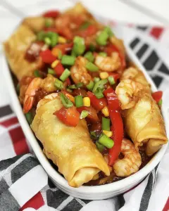 Ginger Shrimp Egg Roll Skillet