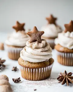 Gingerbread Cupcakes with Cinnamon Browned Butter Buttercream