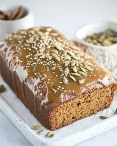 Gluten Free Pumpkin Bread with Chai Caramel Glaze