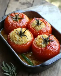 Greek Stuffed Tomatoes with Rice