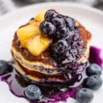 Greek Yogurt Pancakes and Pineapple Blueberry Syrup