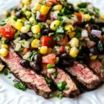 Grilled Flank Steak with Black Bean and Corn Salsa