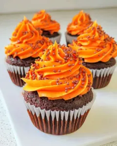 Halloween Devil’s Food Cupcakes