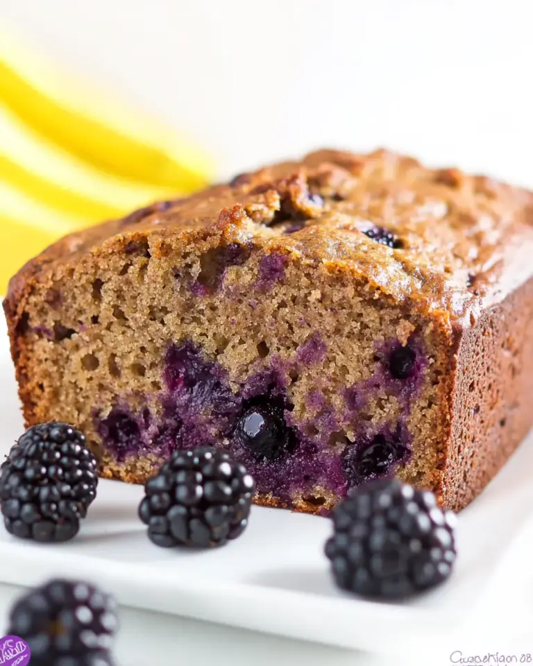 Healthy Blackberry Banana Bread