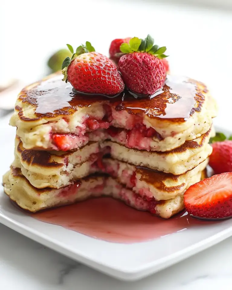 Healthy Greek Yogurt Strawberry Pancakes