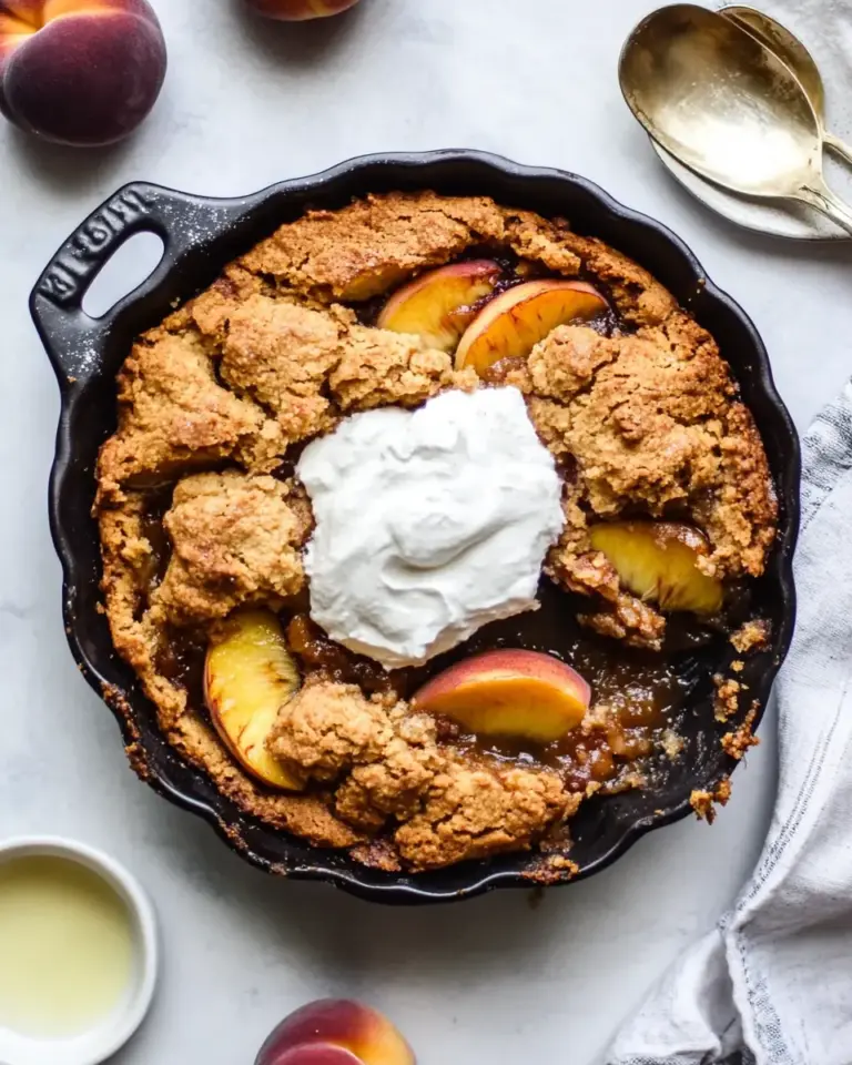 Healthy Paleo Peach Cobbler With Coconut Flour