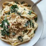 Kale Pasta with Sunflower Cream Sauce