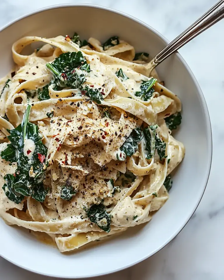 Kale Pasta with Sunflower Cream Sauce