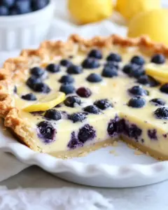 Lemon Blueberry Custard Pie