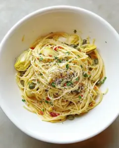 Lemon Butter Pasta with Artichokes and Capers