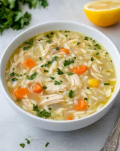 Lemon Chicken Orzo Soup