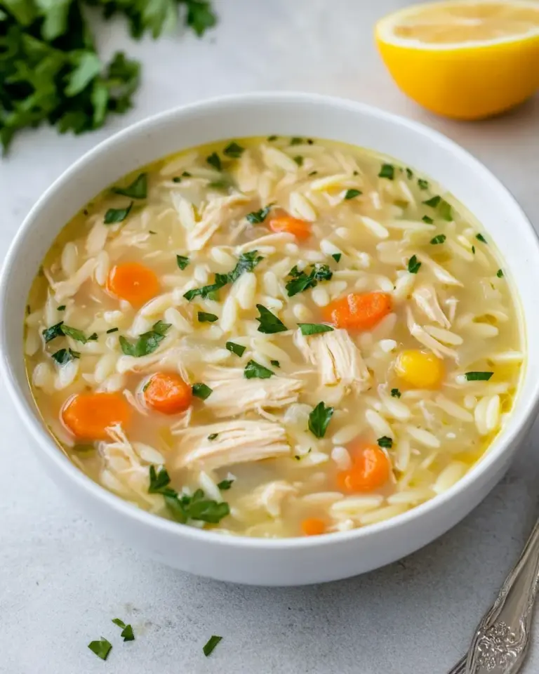 Lemon Chicken Orzo Soup