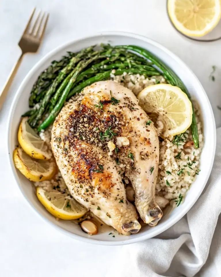 Lemon Garlic Baked Chicken Dinner