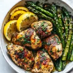 Lemon Garlic Butter Herb Chicken with Asparagus