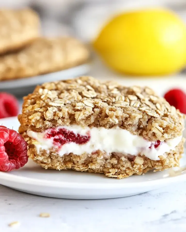 Lemon Raspberry Oatmeal Creme Pies