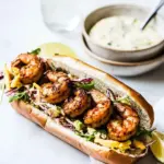 Lighter Shrimp Po Boys with Avocado Mango Slaw
