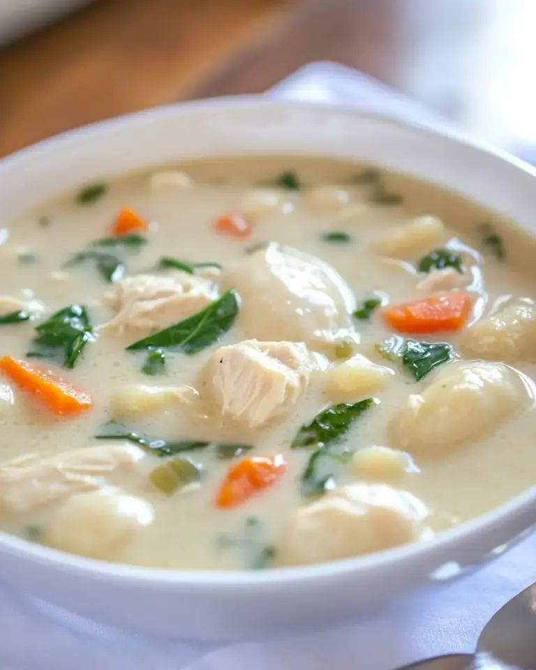 Macro Friendly Creamy Chicken Gnocchi Soup