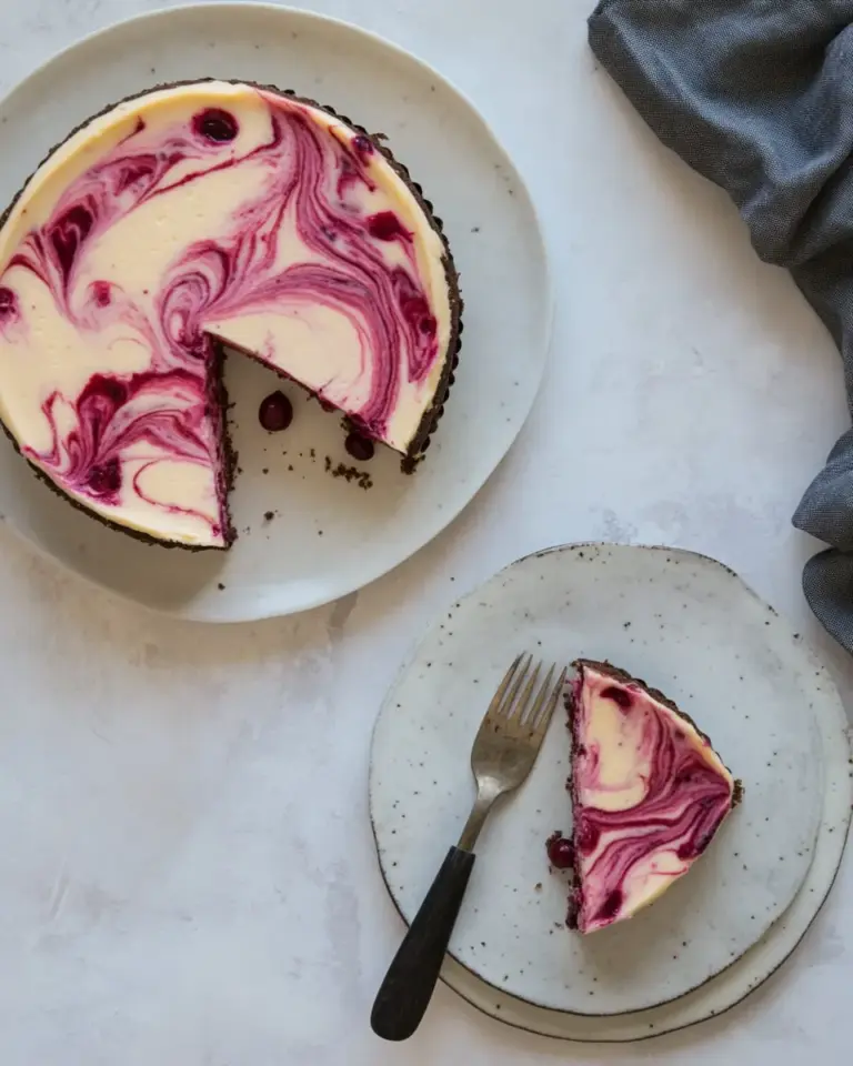 Marbled Cranberry Cheesecake