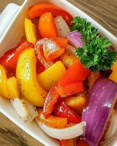 Marinated Peppers and Onions for Grilling or Roasting