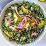 Massaged Kale Salad with Avocado and Pickled Red Onions