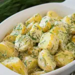 New Potatoes in a Garlic Cream Sauce
