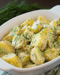 New Potatoes in a Garlic Cream Sauce