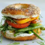 Nicoise Bagelwiches with Blistered Garlic Green Beans
