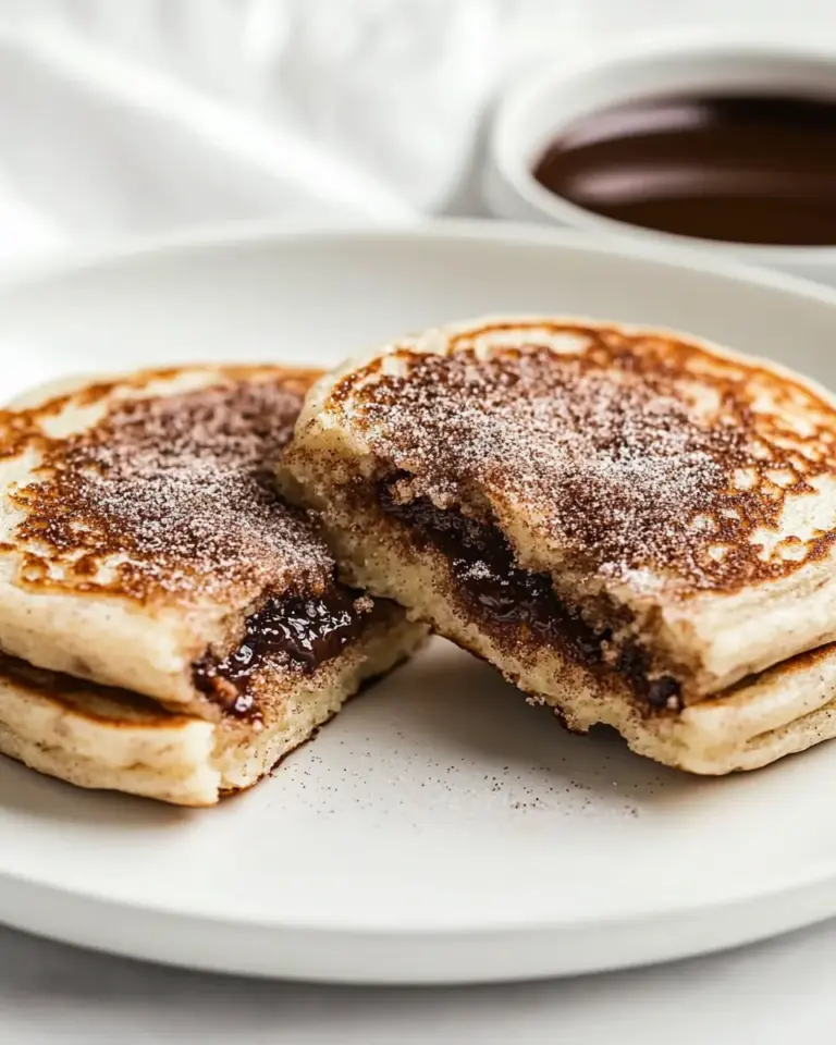 Nutella Stuffed Cinnamon Sugar Donut Pancakes