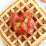 Oat and Buckwheat Waffles with Rhubarb Compote