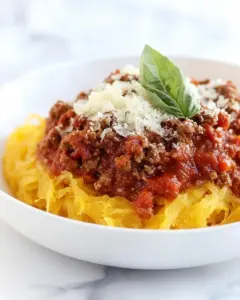 One Pot Spaghetti Squash and Meat Sauce