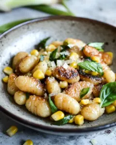 Pan Toasted Brown Butter Gnocchi with Sweet Corn Grilled Scallions
