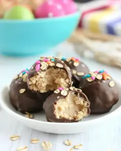 Peanut Butter Oatmeal Cookie Dough Truffles