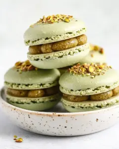 Pistachio Raspberry Macarons