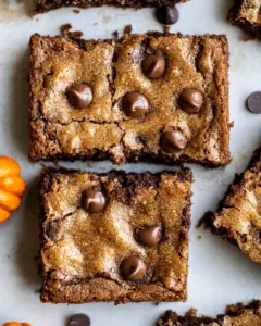 Pumpkin Butter Chocolate Chip Blondies