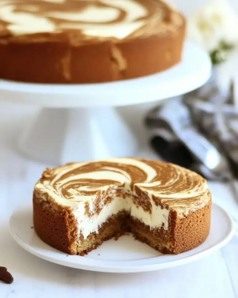 Pumpkin Cake with Cream Cheese Swirl